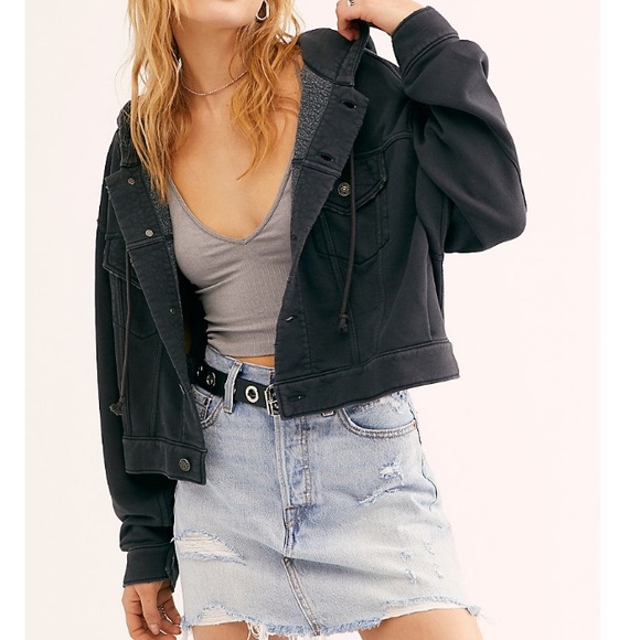 Dreamers Hooded Jacket In Charcoal 